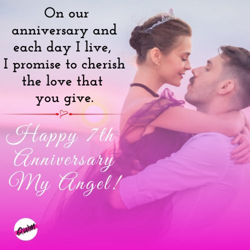 Seventh Wedding Anniversary Wishes for Wife