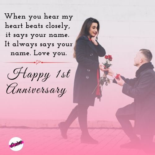 First Wedding Anniversary Wishes for Wife