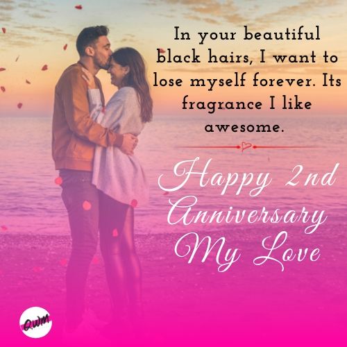 Second Wedding Anniversary Wishes for Wife