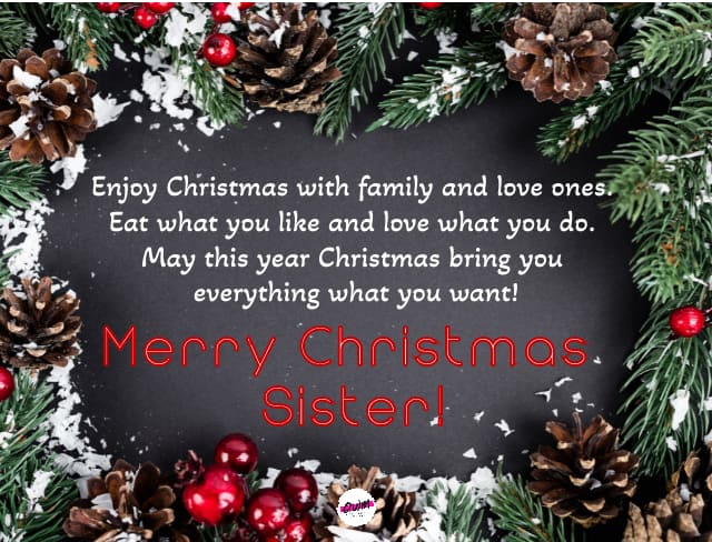 Merry Christmas Messages for Sister