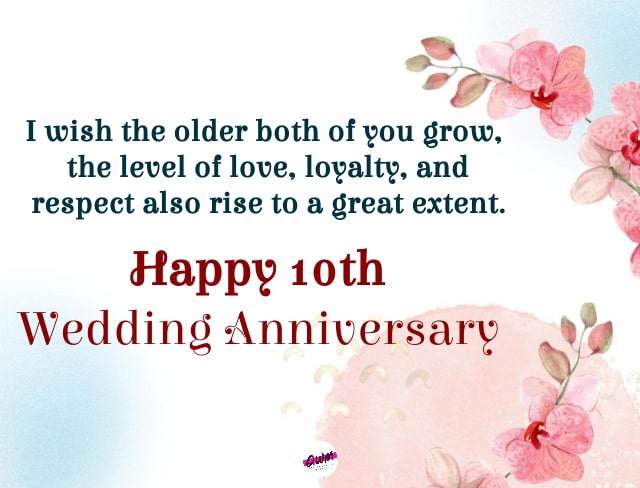 Happy 10th Wedding Anniversary Wishes for Friends 