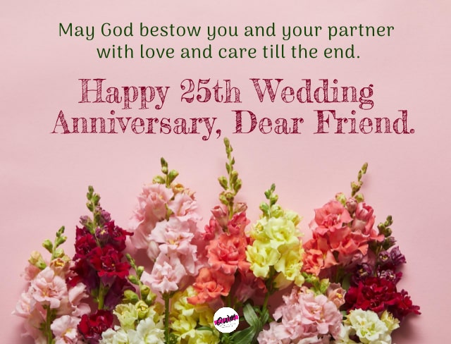 25th Wedding Anniversary Wishes for Friend